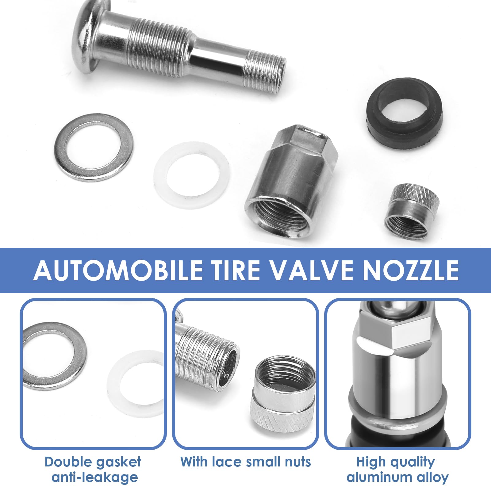 4er Set Universal Metallventile Für Alufelgen - Graue Aluventile Für Auto & Motorrad