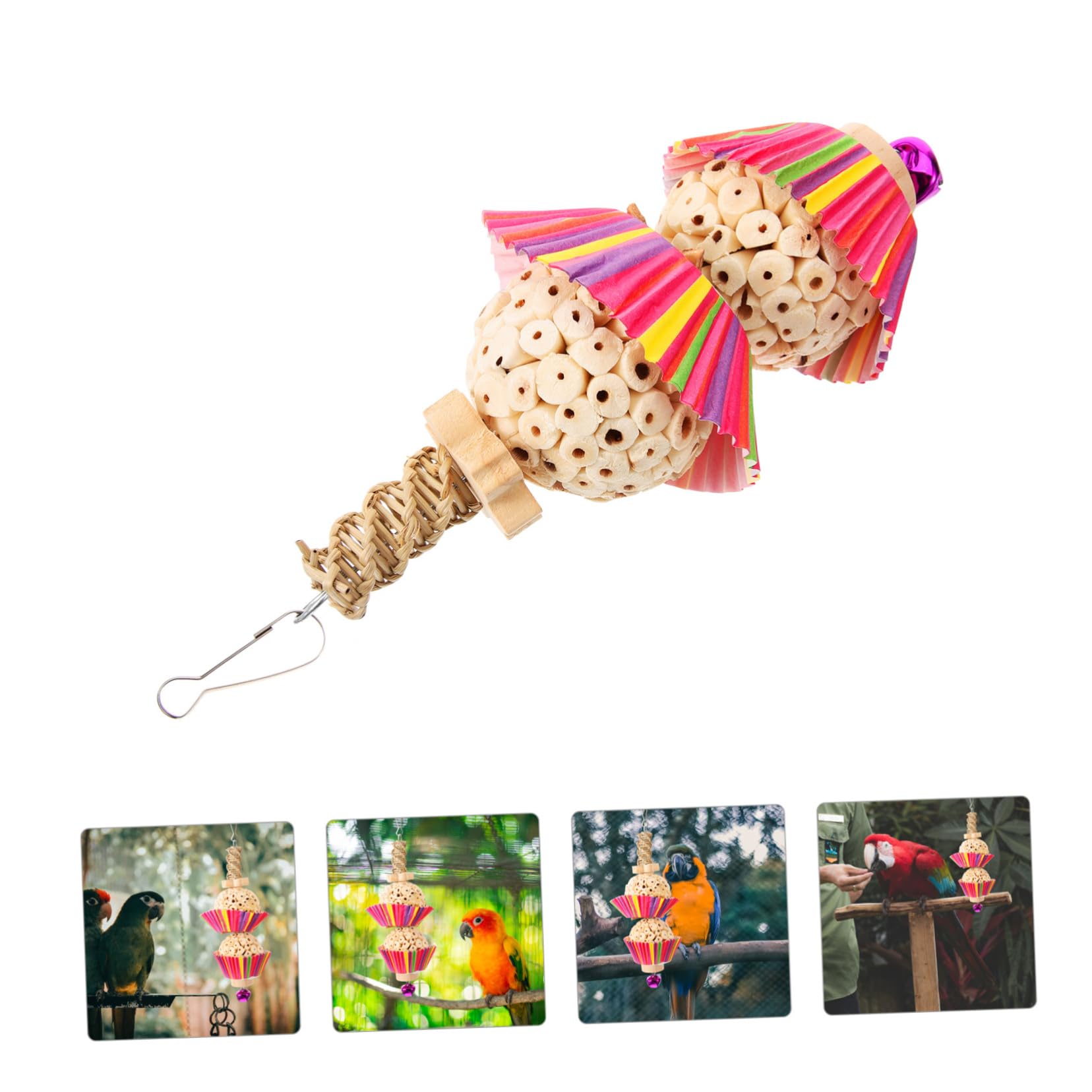 Jouet à Mâcher Suspendu pour Perroquet Accessoire Et pour Petits Oiseaux pour Calopsittes Et Conures Jouet Et Réutilisable pour Amusement Optimal