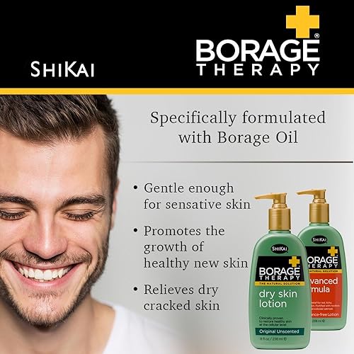 Miniatura 5 de ShiKai Borage Therapy - Loción hidratante para piel seca (16 onzas, paquete de 2) para el cuidado de la piel sin perfume, loción hidratante para