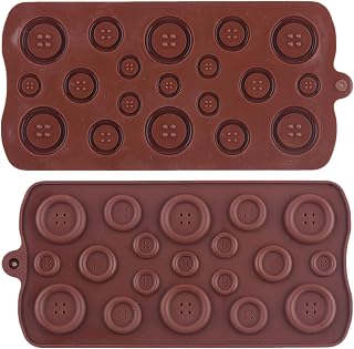 YIMINGMOLD 2Pcs Button Silicone Chocolate Molds For Chocolate Candy