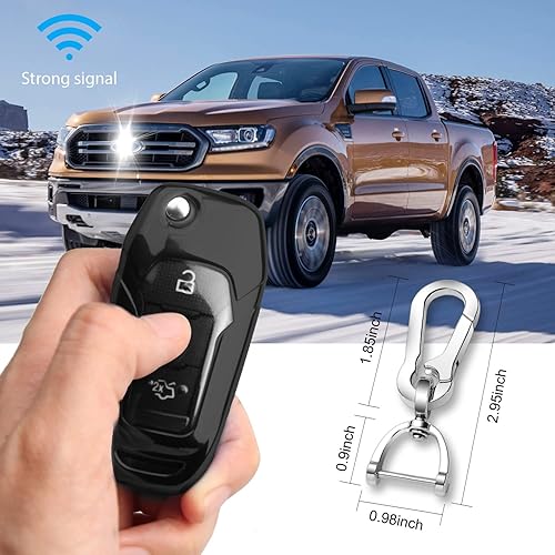 Miniatura 5 de QBUC Funda para llavero Ford, protector de TPU compatible con Ford F150 F250 2015 2016 2017 2018 2019, Focus 3 Escort Kuga Everest Fiesta Mustang