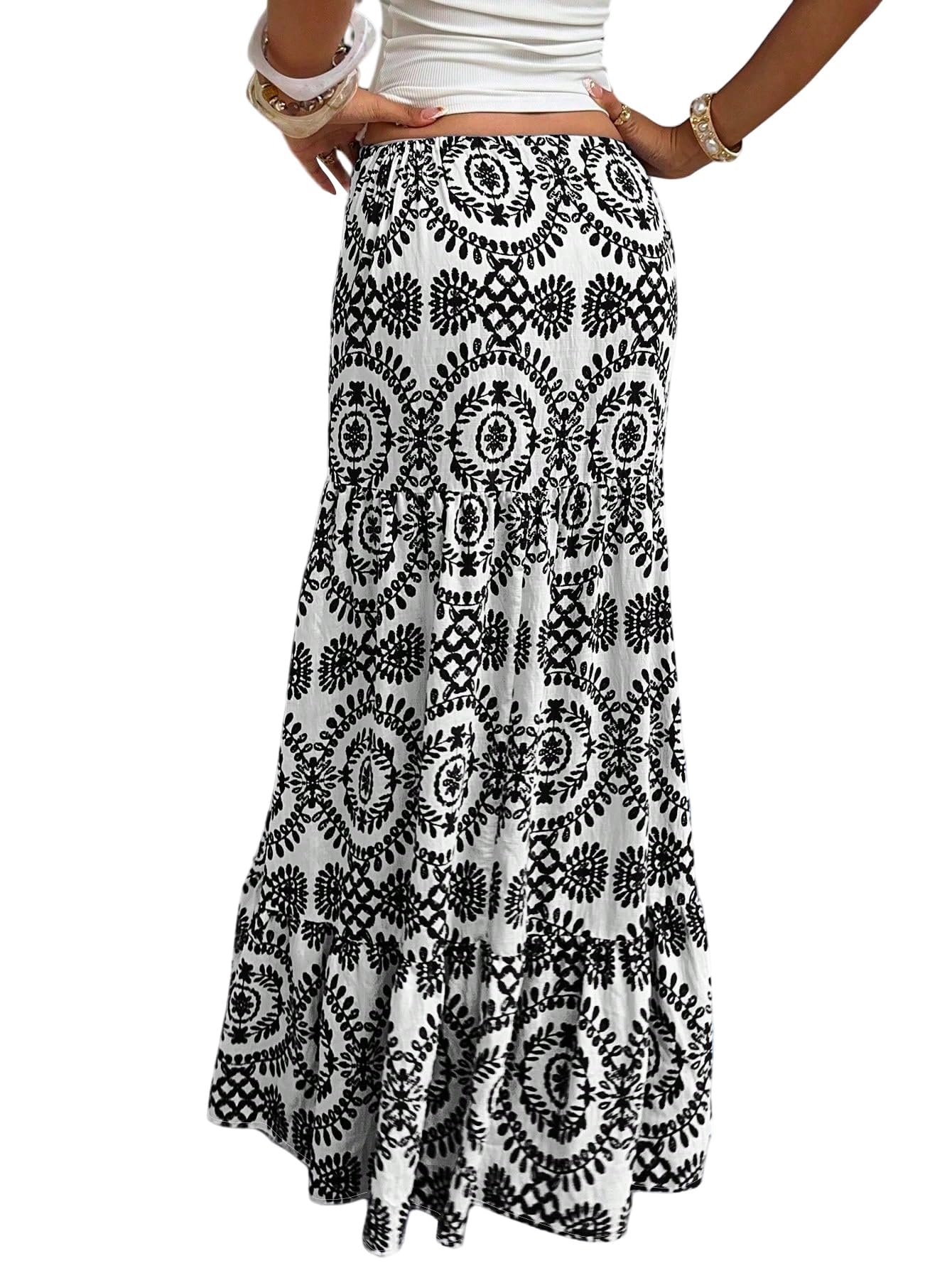 SOLY HUX Gonna boho da donna lunga estiva leggera e ariosa gonna da spiaggia alla moda italiana maxi gonna lunga