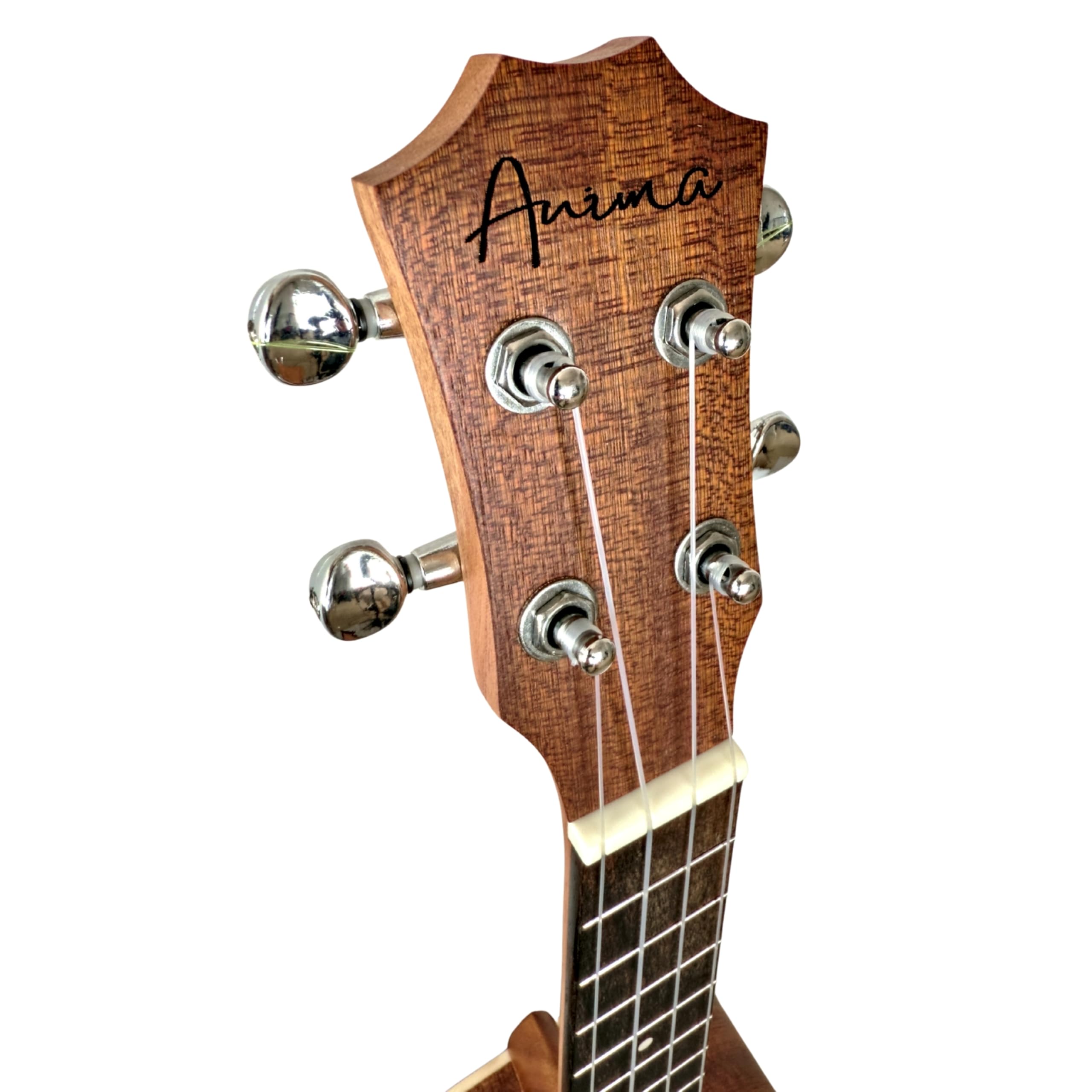 ANIMA Abeta Ukulele Concerto con tavola in abete e corpo in mogano – con custodia e metodo Ukulele per principianti e adulti