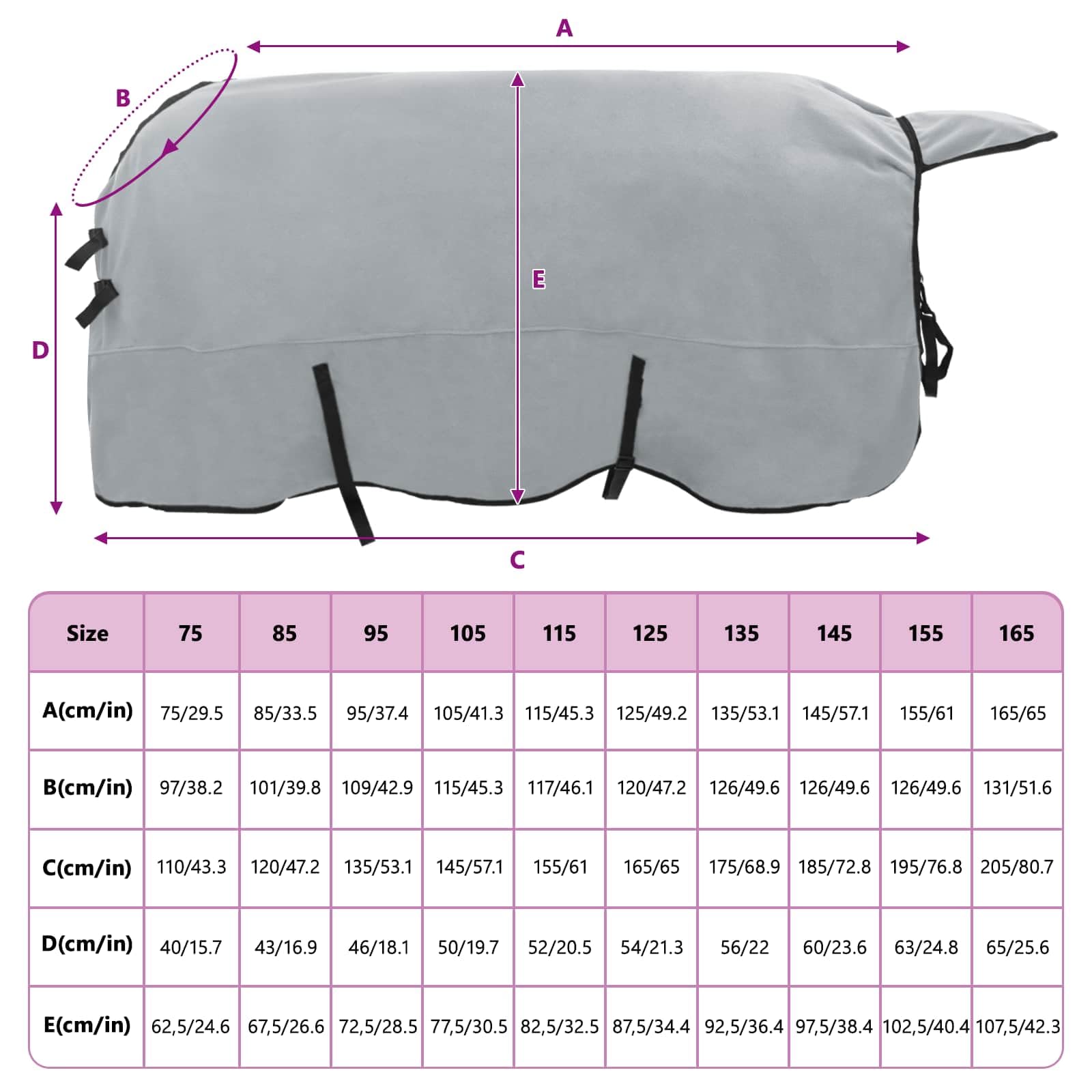vidaXL Manta de caballo de poliéster gris claro y rosa, moderna, ecuestre, funda extraíble para caballo, capa cálida, funcional, elegante accesorio para exteriores