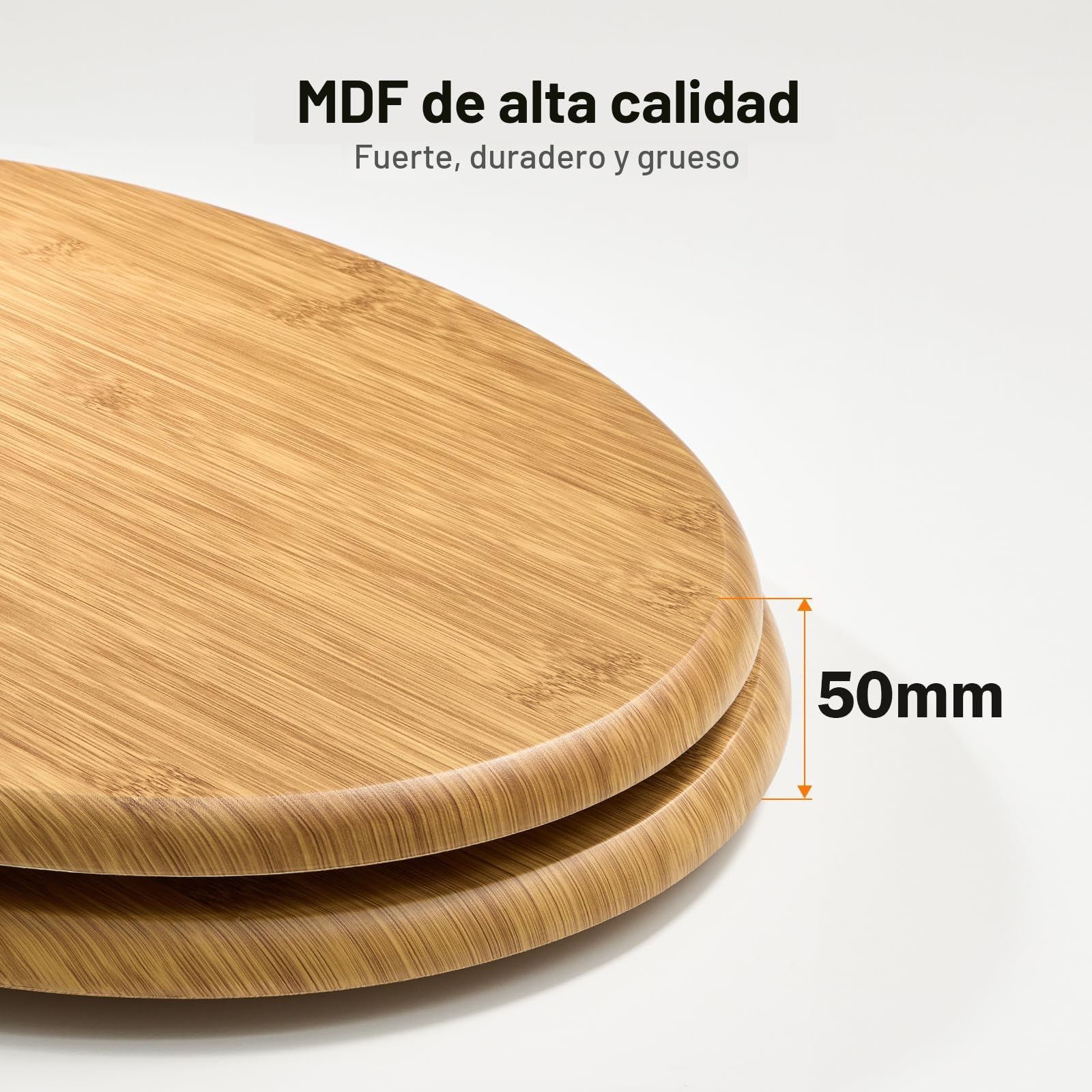Pipishell tapa wc de Madera en Forma de O con Mecanismo de Cierre Suave y Bisagras de Metal Liso, tapadera wc universal de MDF de Cierre Lento, Fácil Montaje y Limpieza