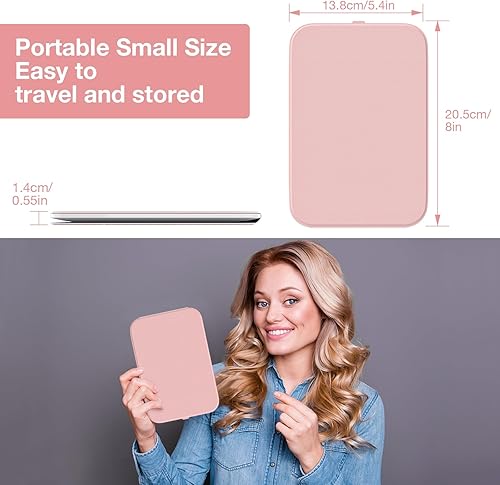 Miniatura 2 de Kintion Espejo de maquillaje de viaje, espejo de maquillaje portátil con iluminación LED, espejo de tocador de pantalla táctil de rotación de 360,