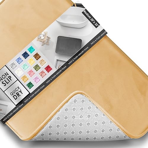 Miniatura 91 de Clara Clark - Tapetes para baño de espuma viscoelástica, terciopelo y felpa ultra suave, antideslizantes, lavables a máquina y de secado rápido,