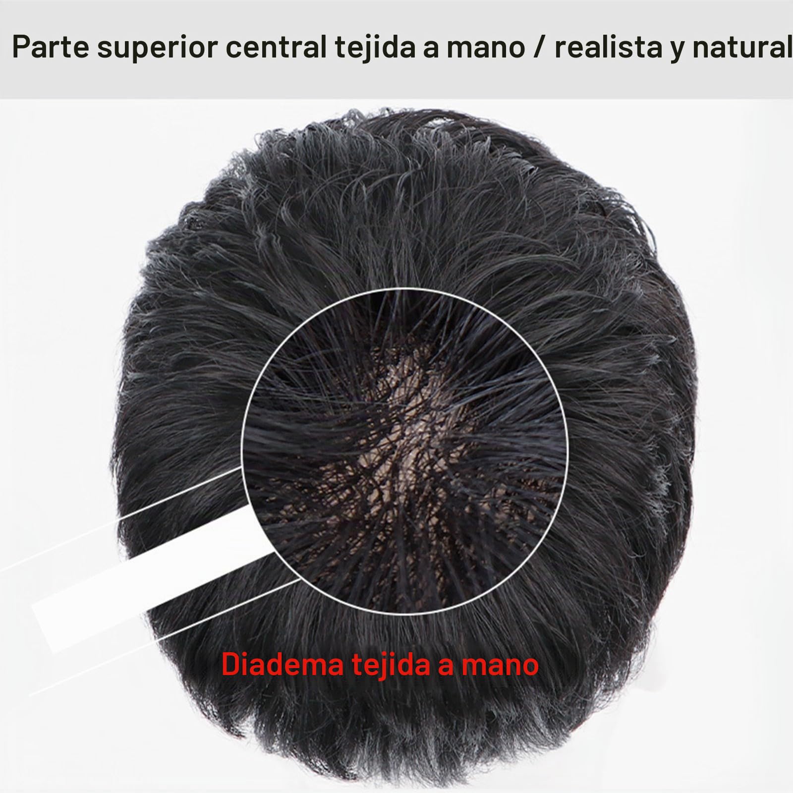 Clip en tupé para hombres, cabello humano corto con cinta de tupé para la pérdida de cabello masculino diario(A,18 * 20CM)