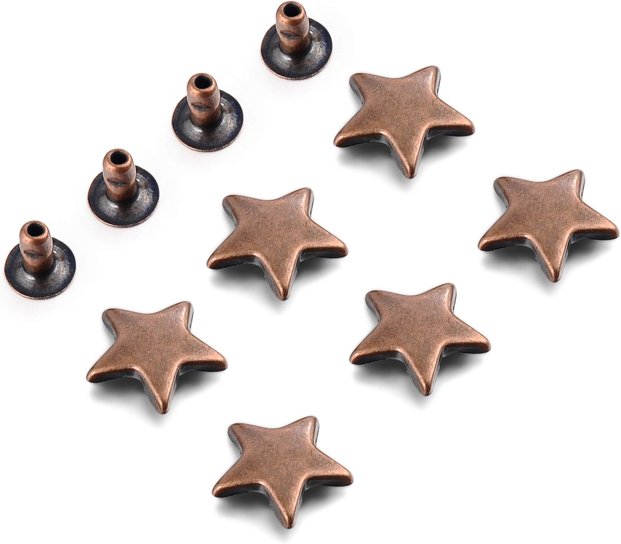 100 Sets 12MM Antique Copper Star Rivets for Leather Star Rivet Studs Garment Rivets Leather Rivets Studs and Spikes for Leather Craft Clothing Bags Belts Dog Collar Shoes DIY Rivets 15/32 Inch