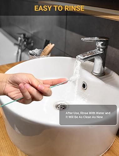 Miniatura 5 de Paquete de 2 herramientas de limpieza de drenaje de techo corredizo automático, cepillo de drenaje flexible de 78 pulgadas para automóvil, cepillo