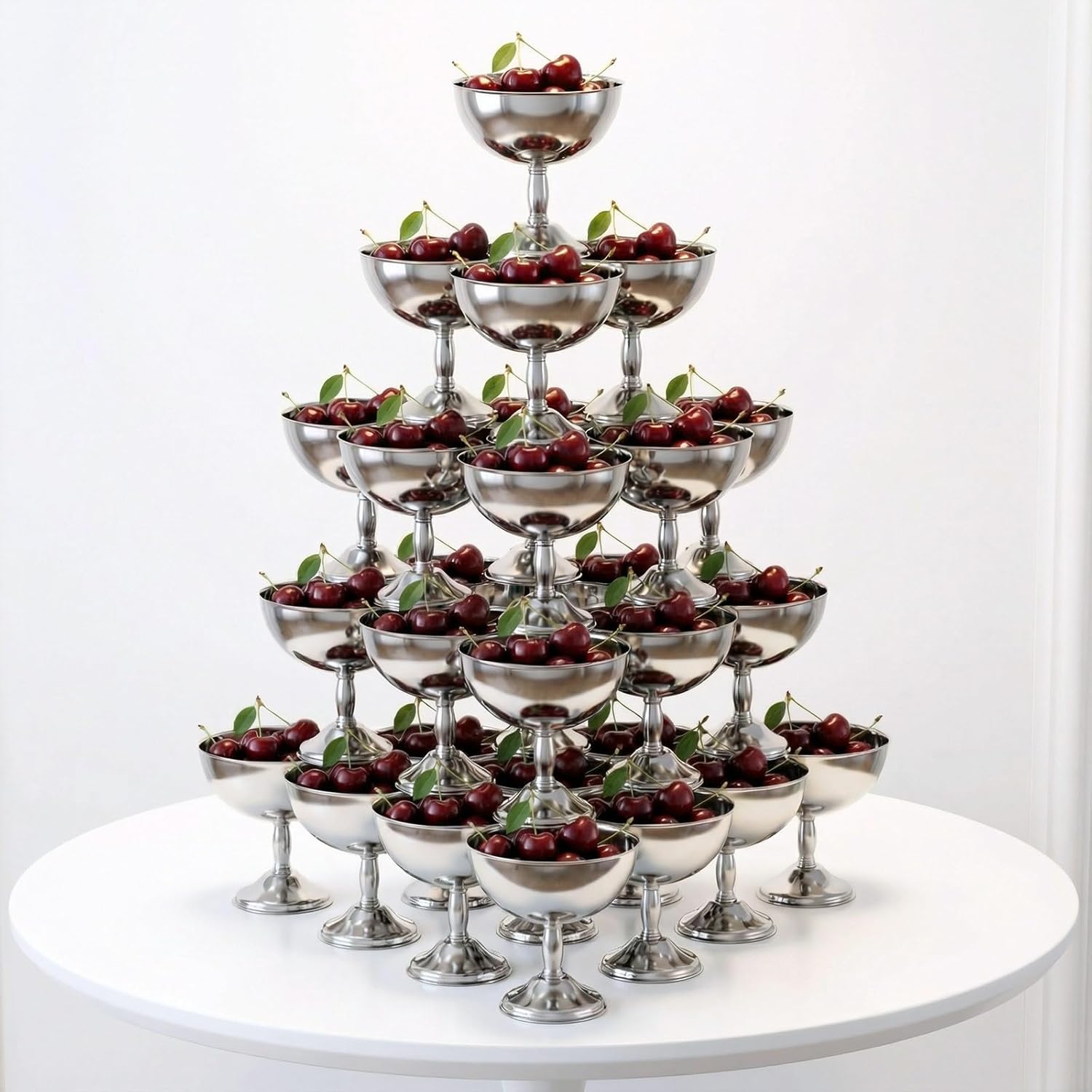 30 Pcs Stainless Steel Ice Cream Bowl Bulk 7.7 oz Silver Serving Cups Dessert Bowls Reusable Round Footed Yogurt Snack Candy Dishes Cute Sundae Bowl for Fruit Pudding Wedding Birthday Party