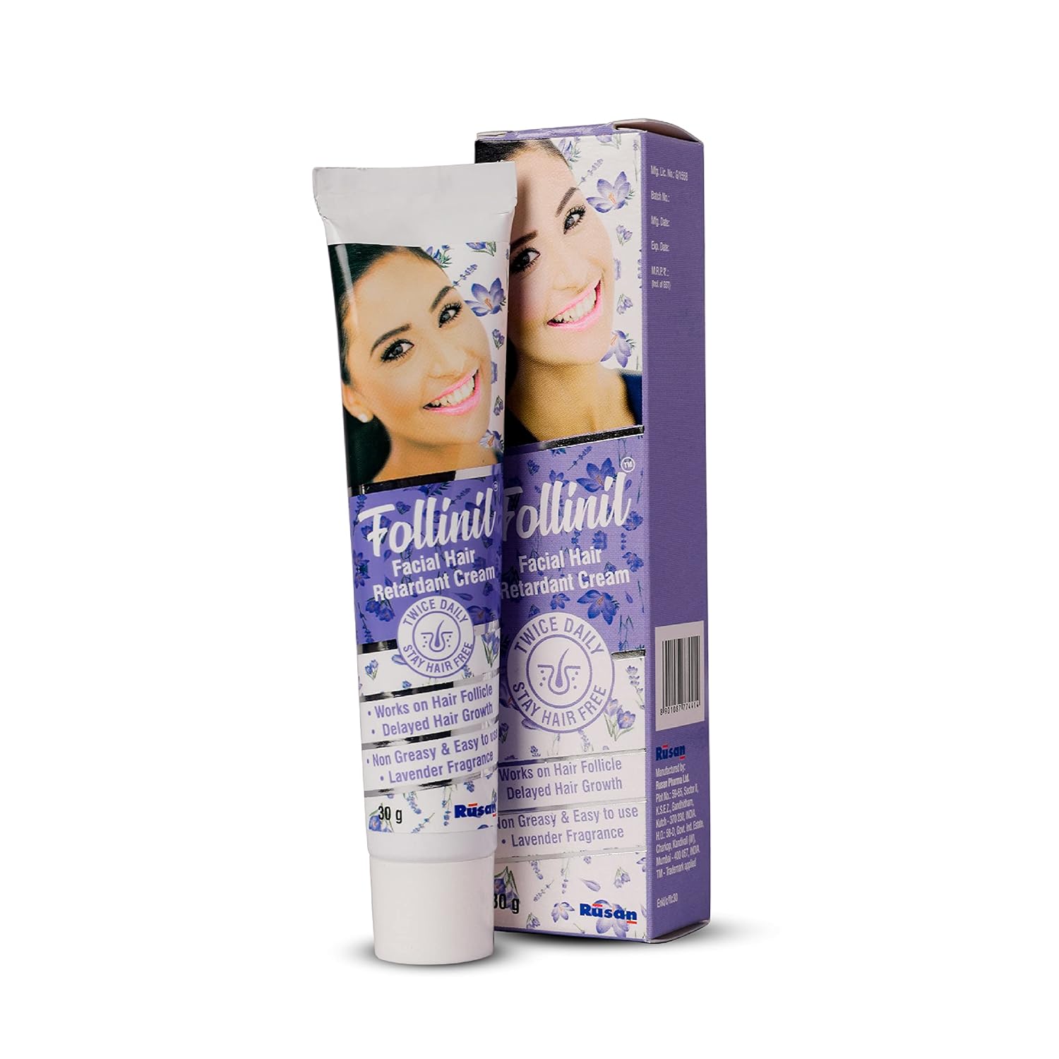 Rusan Follinil® Facial Hair Retardant Cream (Large 30g) Pain Free