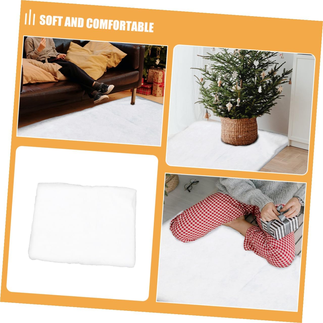 ARTIBETTER 2pcs Thick White Artificial Snow Blanket 1.5x1m for Indoor Christmas Decoration Winter Snow Carpet Faux for Holiday Village and Tree Display