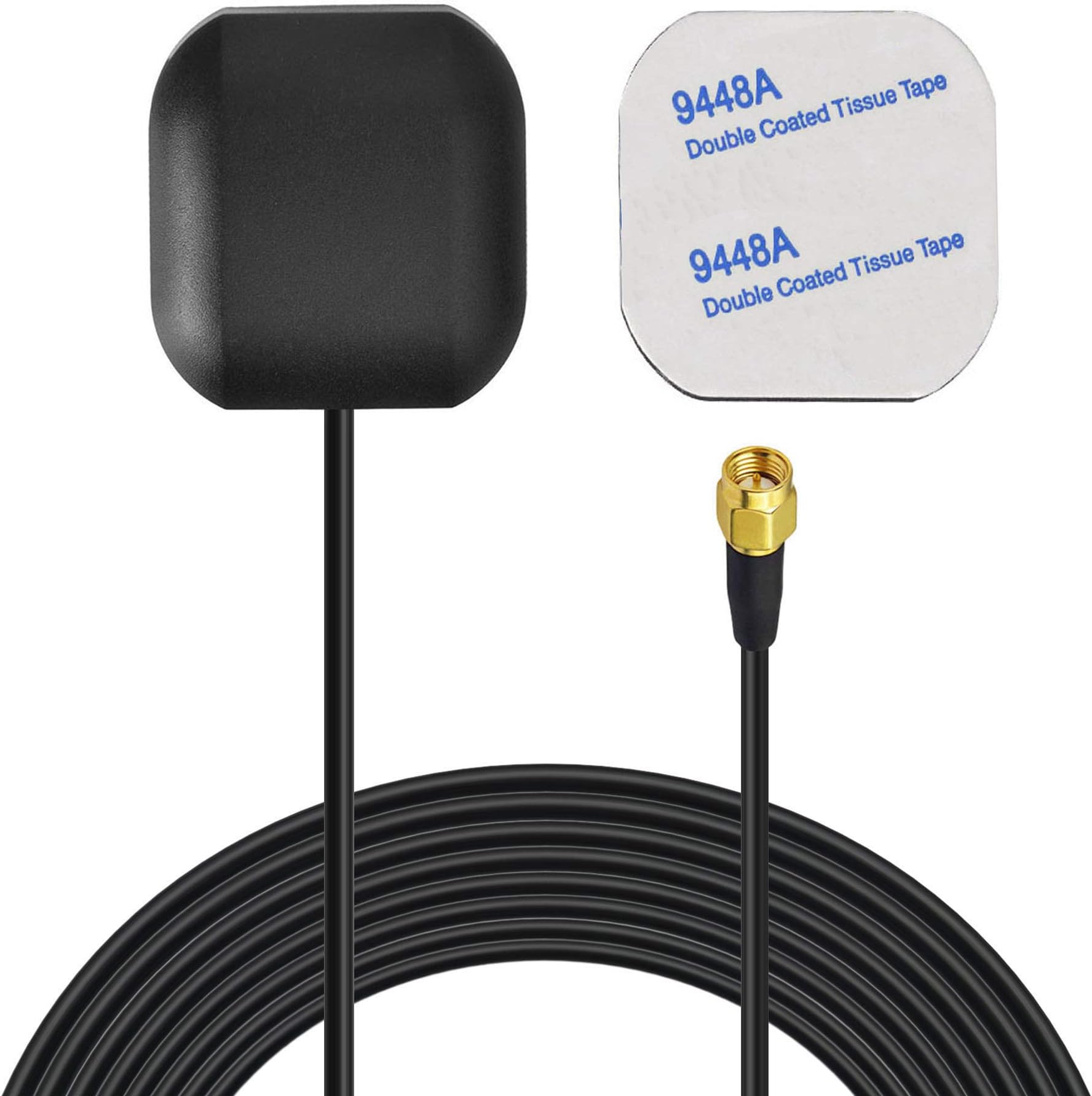 Vehicle Waterproof Active GPS Navigation Antenna with SMA Male Connector for Car Stereo Head Unit GPS Navigation System Module Truck Marine Boat GPS Tracker Locator Real Time Tracking