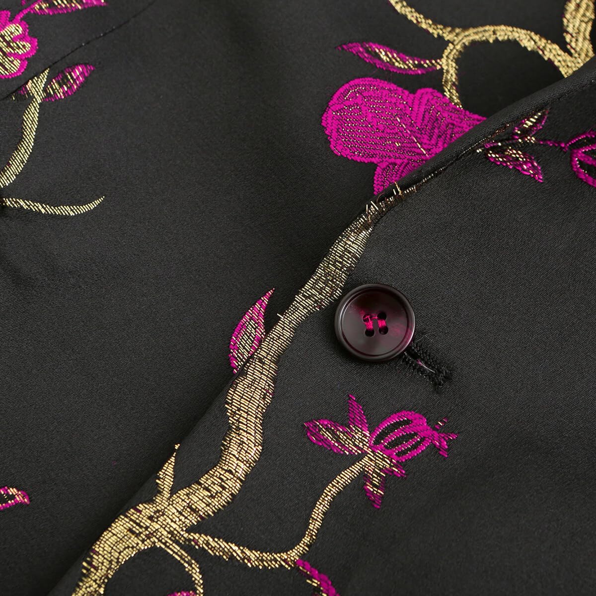 YOUTHUP Chaqueta de Esmoquin con Bordado para Hombre un Botón Floral Chaqueta de Traje Blazer
