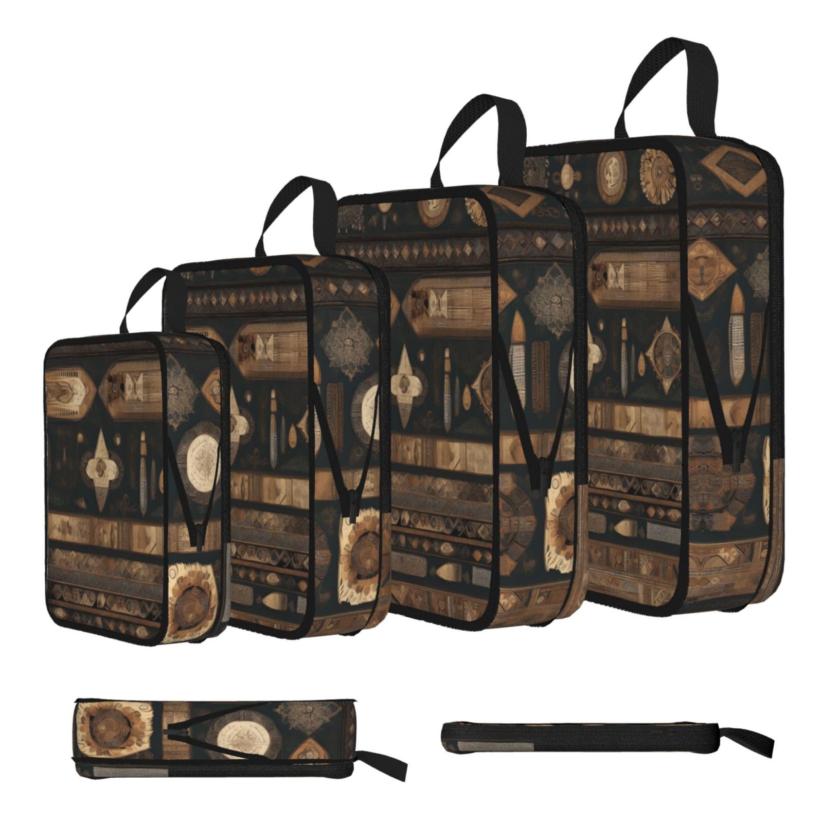 Bohemian style Compression Packing Cubes 4 Piece Set