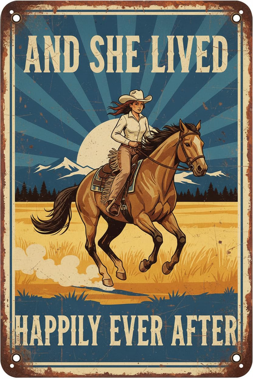 Vintage Wall Decor Art Nostalgic Tin Sign for Horse Lovers for Home Office Kitchen Bar Cafe Garden Wall Decor 8x12inch