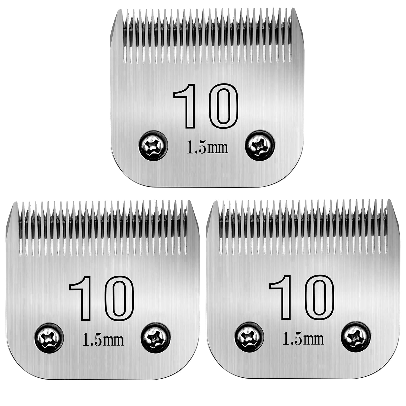 Cuchillas de repuesto para cortadora de mascotas #10, cuchillas desmontables compatibles con cortadoras de perros andis/wahl/Oster, 3 unidades