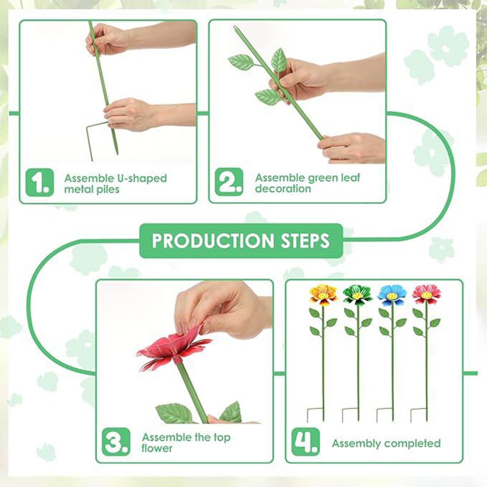 -Trinkbecher für den Garten, Futterspender mit Pfahl – Metall-Blumenform, Schmetterlings-Bienenbewässerung, für Hof, Terrasse, Weg, Grasland, Vogel, Kolibri