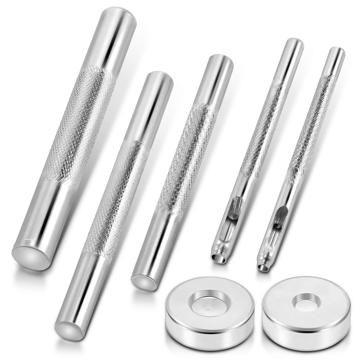 7pcs Rivets Setting Tool Kits, Metal Rivet Punch Tool for Install Leather Bag Belt Shoe Boot Hats Pet Collar Keychain Clothing-image-9