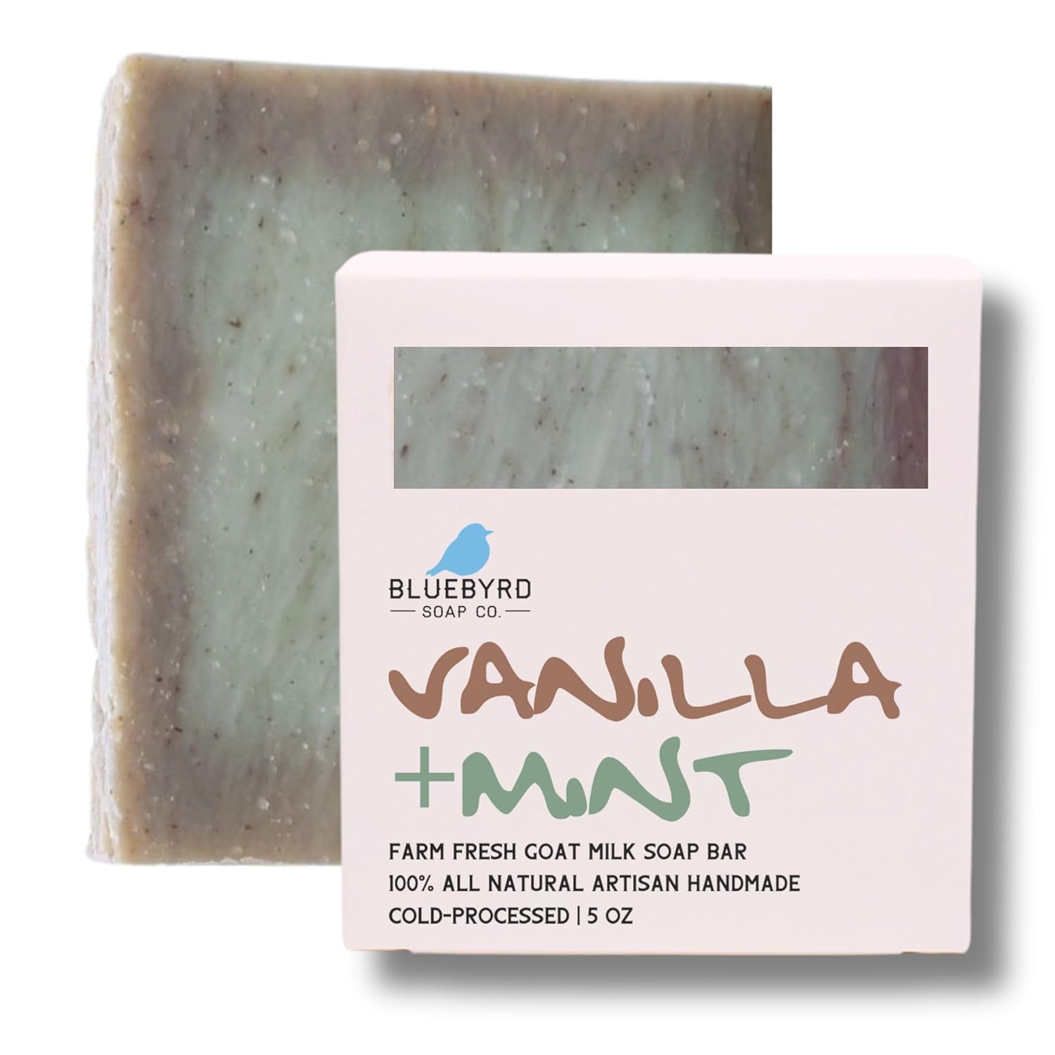 Bluebyrd Soap Vanilla Mint Natural Goat’s Milk Soap Bar | Gentle Exfoliating Goatmilk Bar Soaps Made with Organic Ingredients | Coconut Oil & Shea Butter Vanilla Soap (Vanilla Mint) Bluebyrd Soap Vanilla Mint Natural Goat’s Milk Soap Bar | Gentle Exfoliating Goatmilk Bar Soaps Made with Organic Ingredients | Coconut Oil & Shea Butter Vanilla Soap (Vanilla Mint)