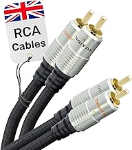 CableMountain 2 RCA to 2 RCA Cable 1m - Gold Plated Male-to-Male Phono to Phono Cable | RCA Audio Cable for Amplifier, Turntable, TV, Home Theater, Speakers and HiFi Systems
