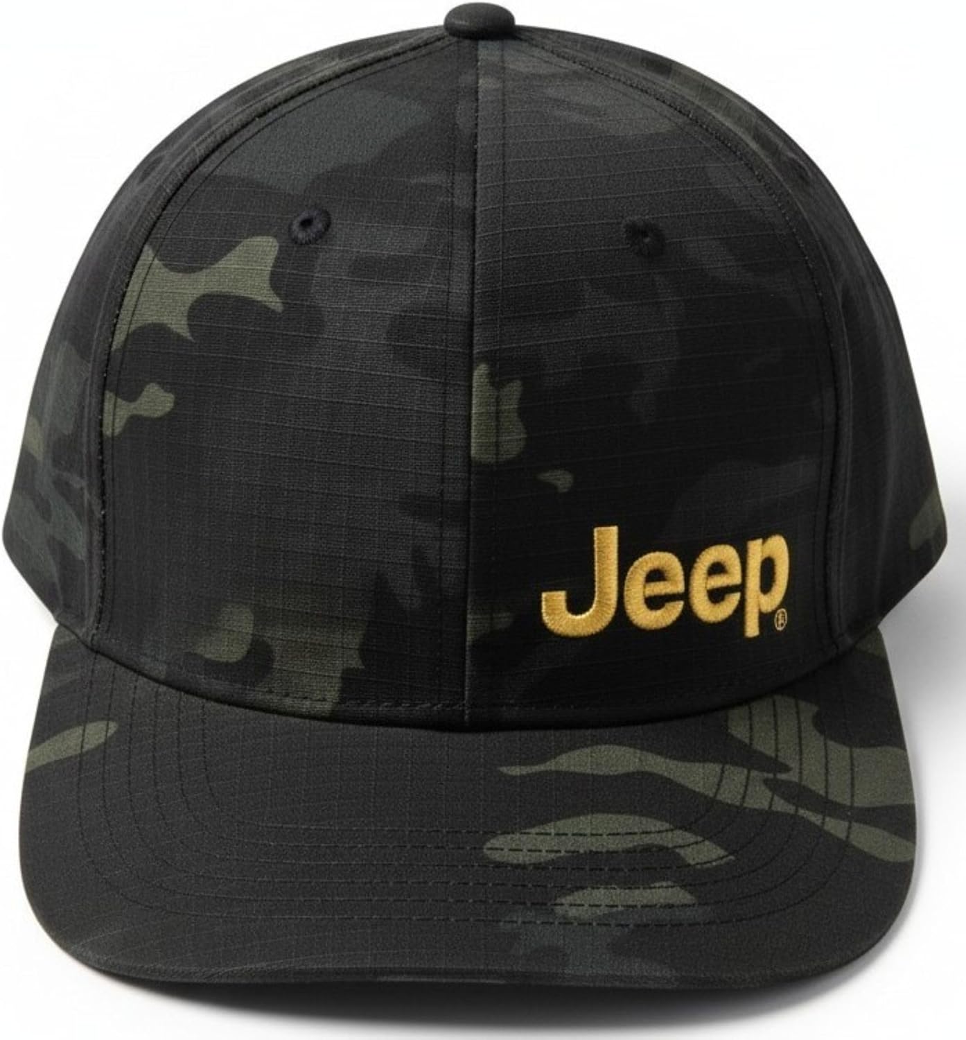 Jeep Officially Licensed Black Camo Hat | Structured Snapback Cap for Men | Ripstop Fabric