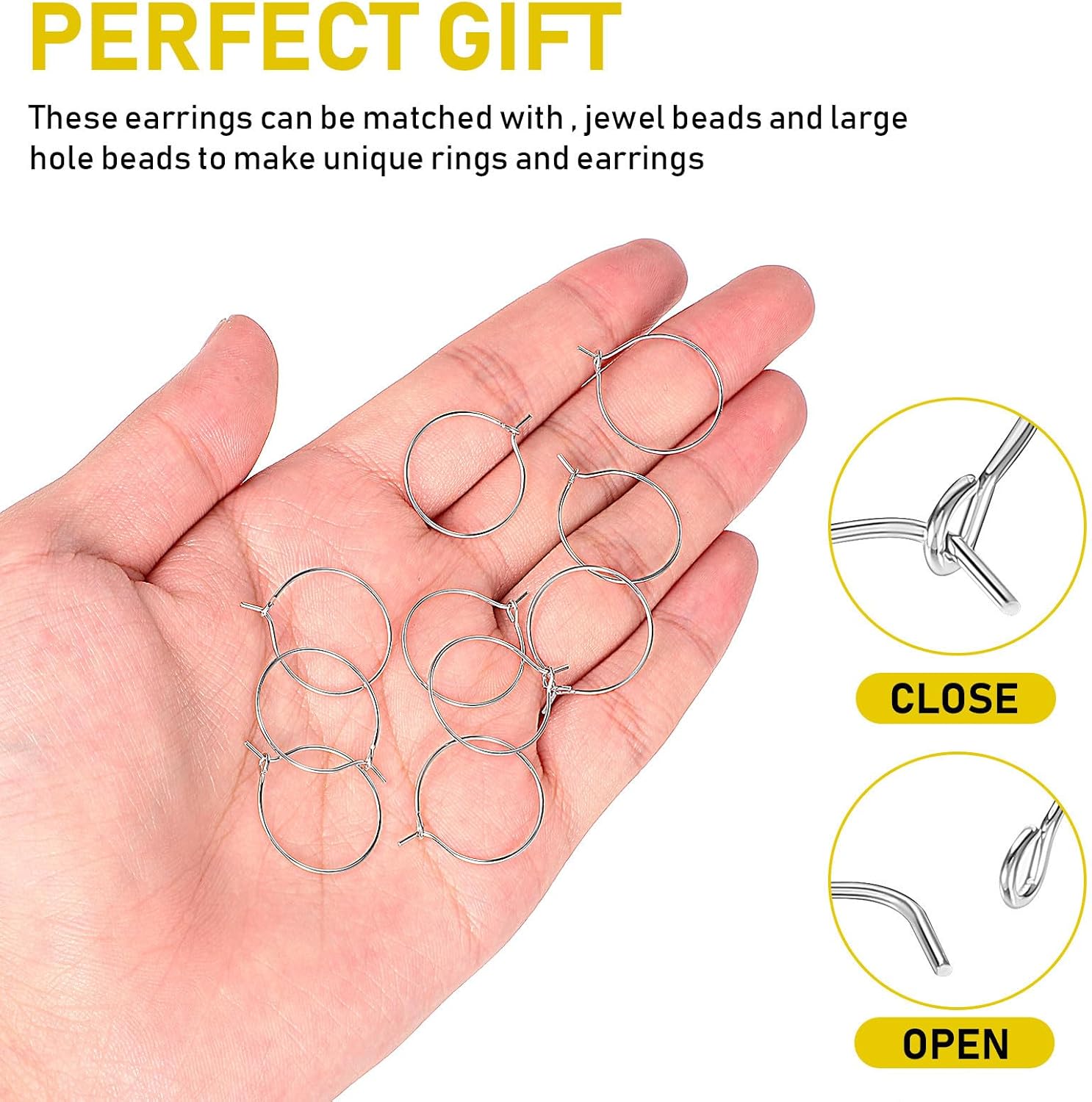 Earring Round Hoops for Women 200 Pcs DIY Jewelry Making Accessories image 3