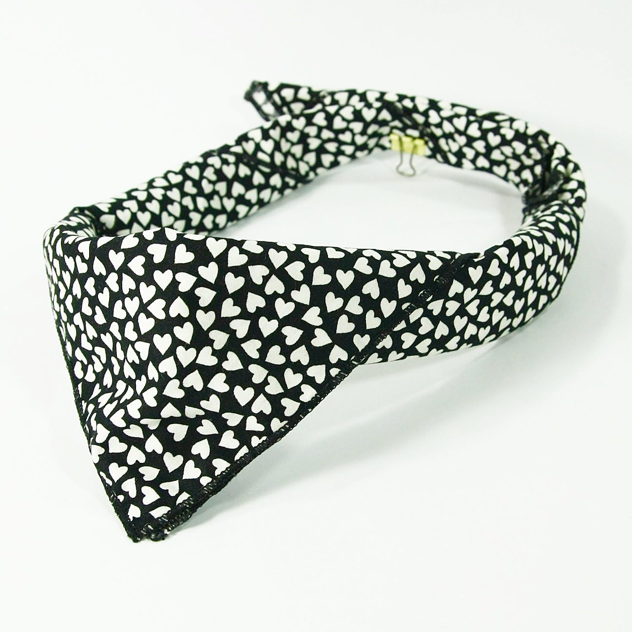 White Small Heart 20” 50cm Printed Cotton Neckerchief Bandana Scarf Headband Tie Neck Warmer Men Women Accessories