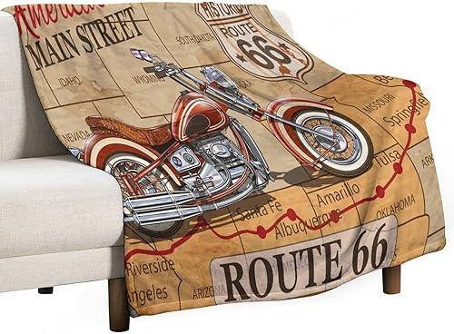 Miniatura 18 de Manta clásica retro para automóvil, diseño clásico de automóvil clásico americano, diseño de motocicleta, manta de franela súper suave para cama y