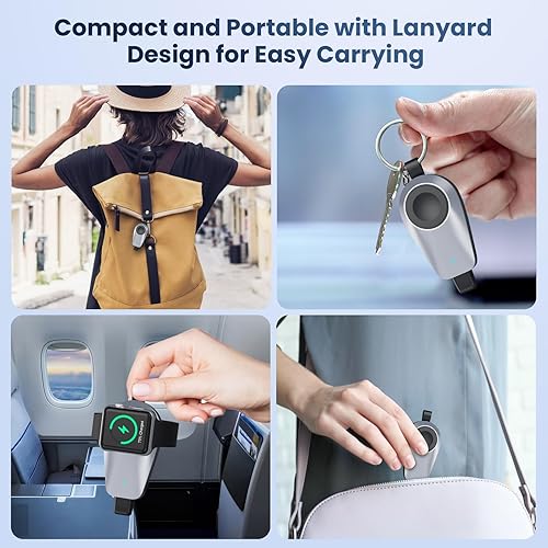 Miniatura 6 de Mini cargador inalámbrico portátil para Apple Watch, llavero de 1600 mAh, banco de energía de emergencia de viaje para iPhone, cargador magnético