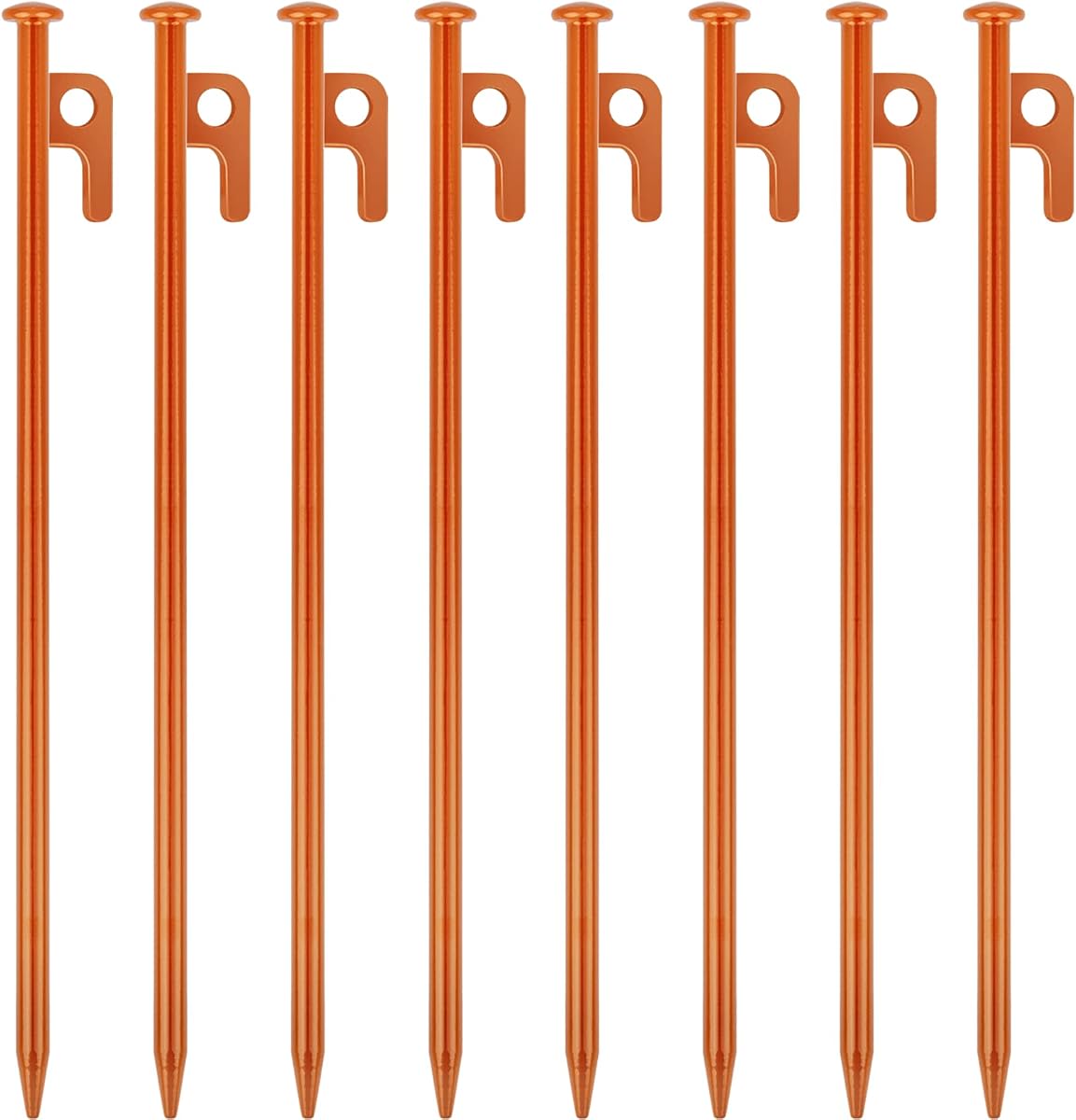 Paquete de 8 estacas para tienda de campaña, estacas de acero resistentes de 12 pulgadas para acampar, irrompibles e inflexibles