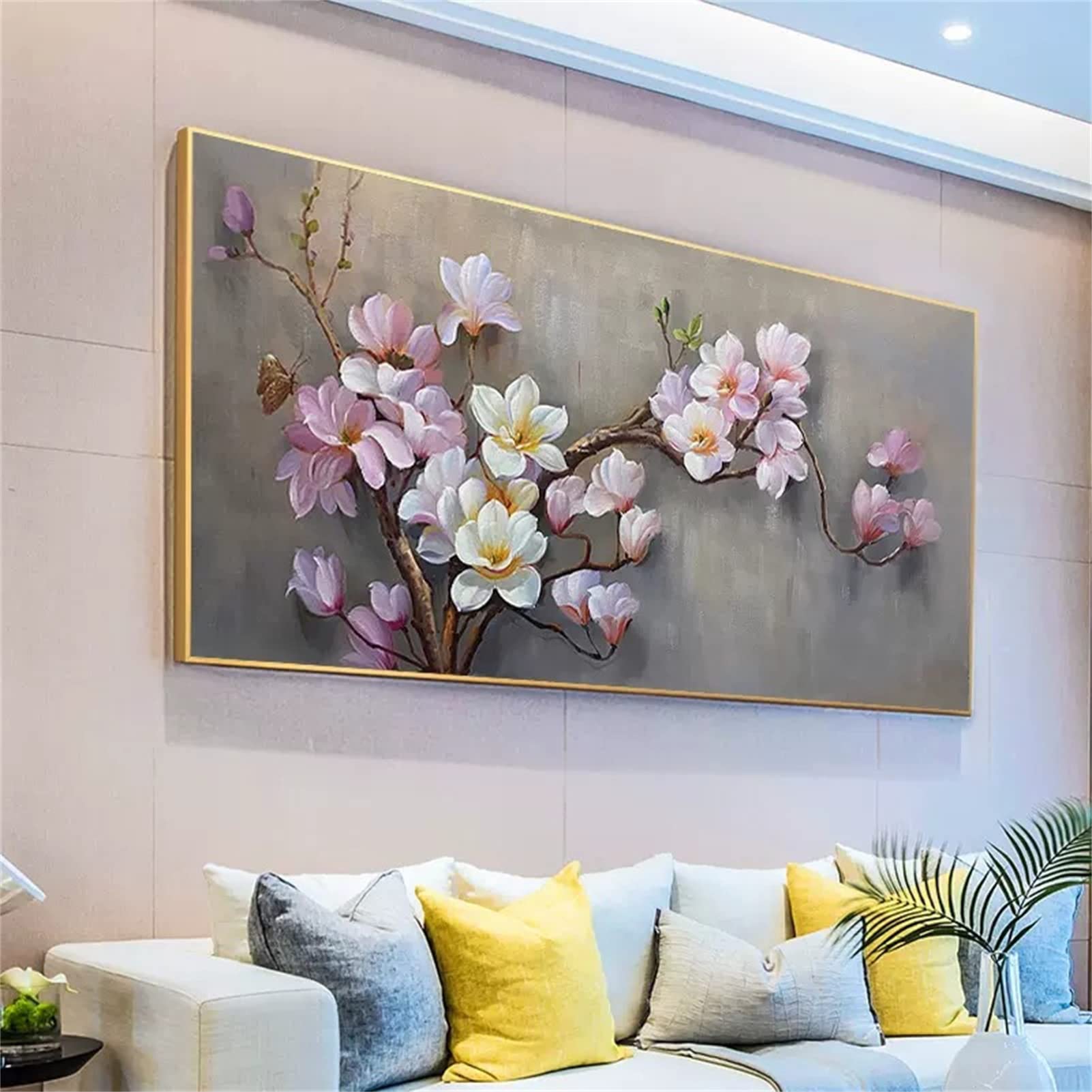 Sarah Duke 5D Diamond Painting XXL Bilder Set Vintage Blume Groß Diamant Malerei Stickerei Magnolie Vollbild Leinwandbilder Malerei Handarbeit für Erwachsene (120x60 cm)