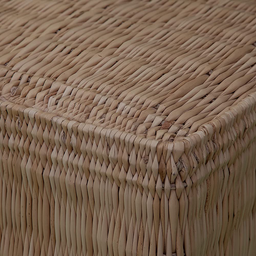 Pouf marocchino in paglia vimini orientale intrecciato tutto a mano