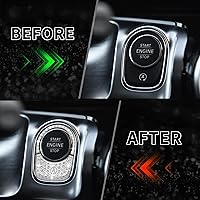 Vista 3 de TOMALL Bling - Cubierta para botón de encendido de motor de automóvil, compatible con Mercedes Benz GLB 2020, anillo de diamantes de imitación