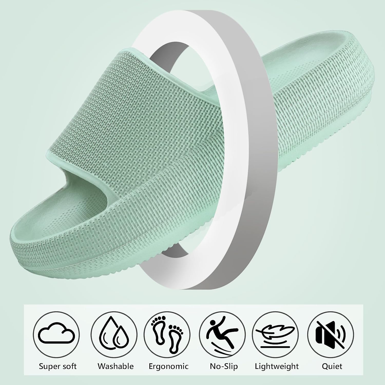 FJWYSANGU Kids Cloud Slides丨Boys Girls Bathroom Shower Sandals丨Open Toe Thick Sole Slip on Slippers丨Summer Non-slip Beach Pool Shoes