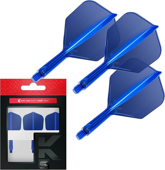 Target KFlex Integrated Dart Flights and Shafts, Blue, Short Stem