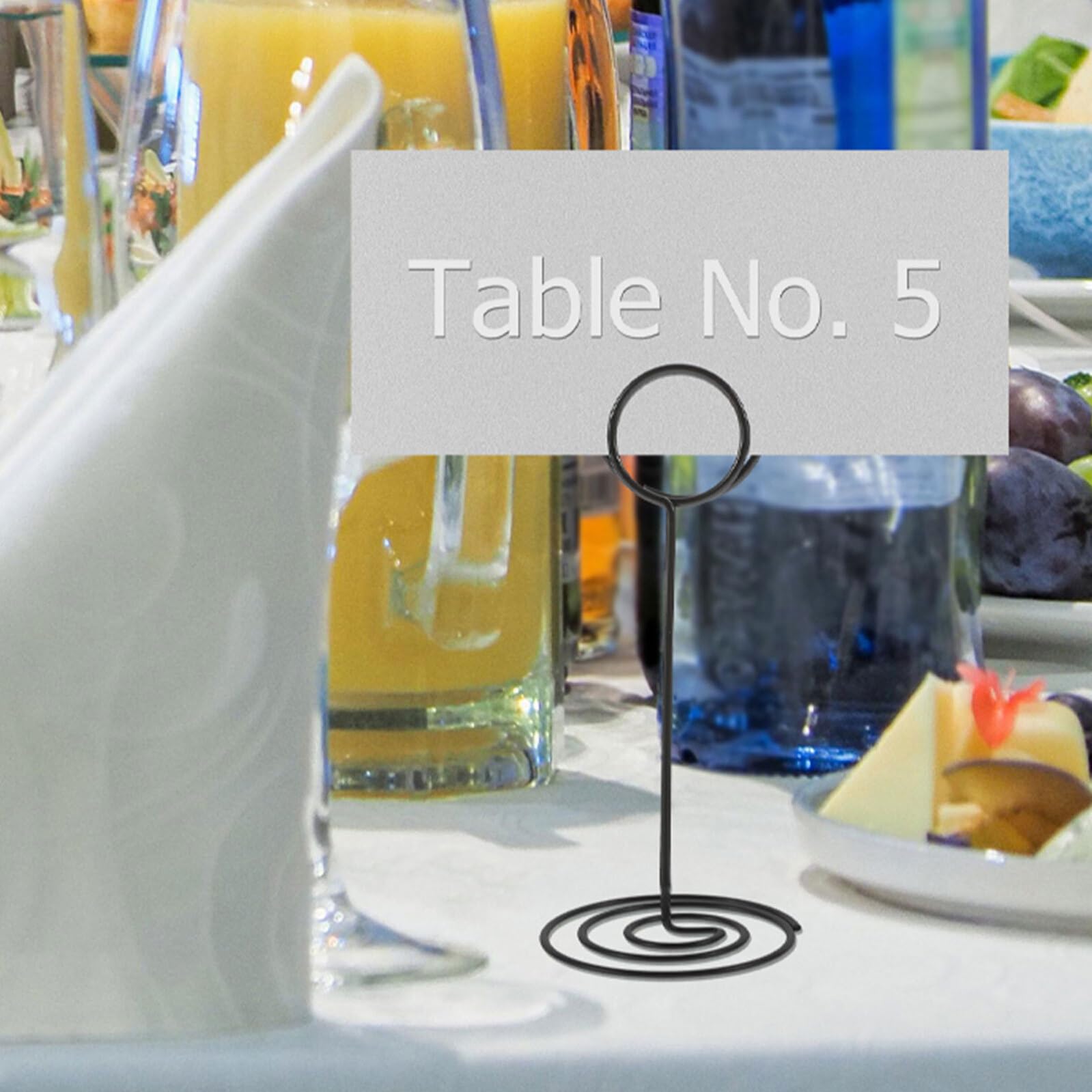 Porte-carte de Table 4 Pièces en Fer Noir pour Réunions