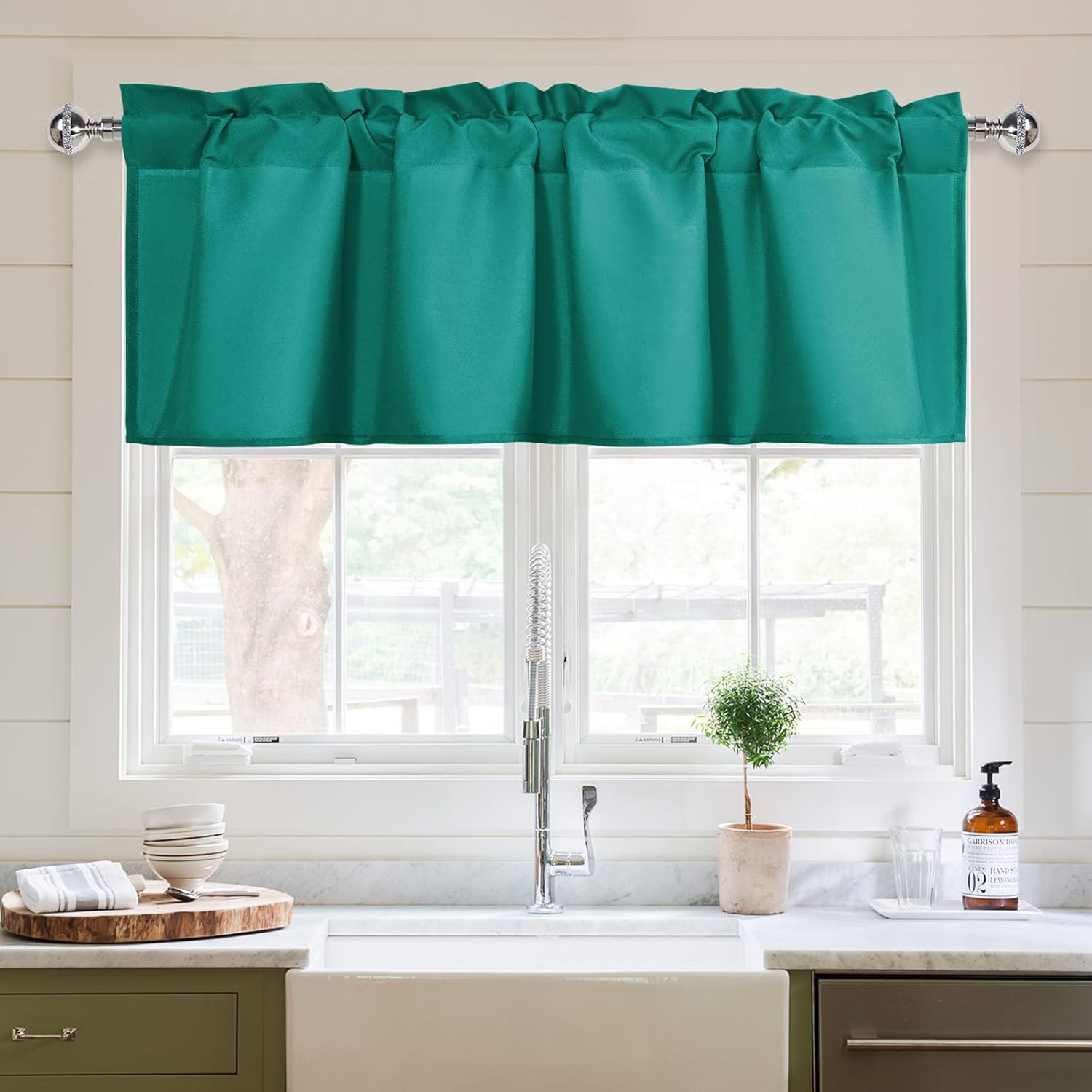 XWZO Kitchen Valances Curtains for Windows Living Room