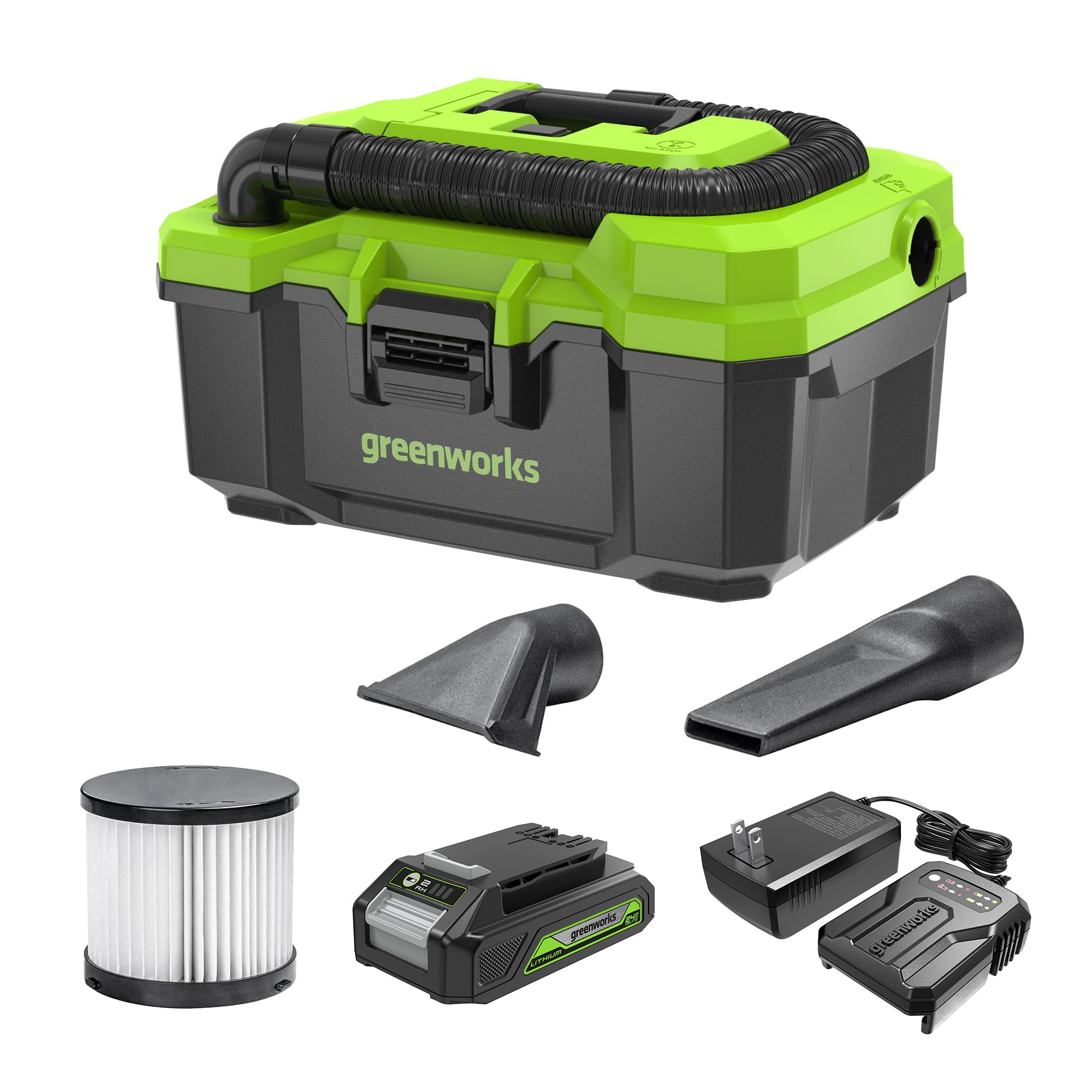 Amazon.com: Greenworks 24V (3 Gallon) Cordless Wet/Dry Shop Vacuum