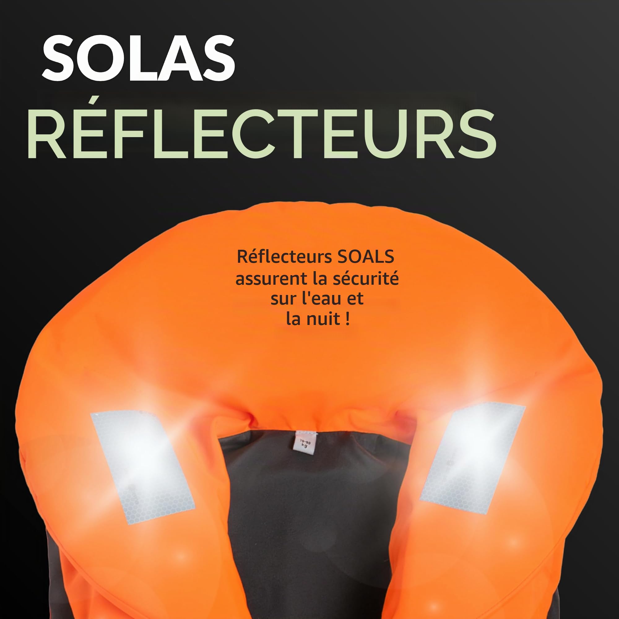 NOARD Gilet de Sauvetage pour Enfants - Seaside Orange - 70-90 kg - 100N de flottabilité - INCL. réflecteurs Solas & sifflet de signalisation