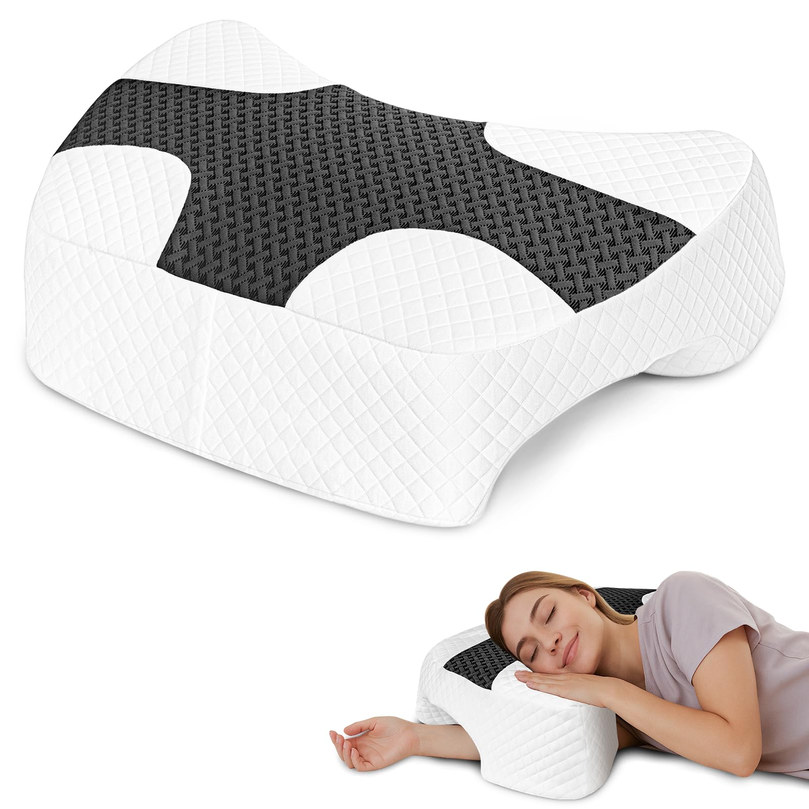 Side Sleeper Pillow with Arm Hole Shoulder Relief System Newly Upgrade Arm Pillow for Neck and Shoulder Pain