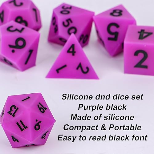 Miniatura 2 de DND - Juego de dados de borde afilado, 7 piezas de dados poliédricos DND con exquisito embalaje de caja de hoja, ideal para juegos de rol y juegos