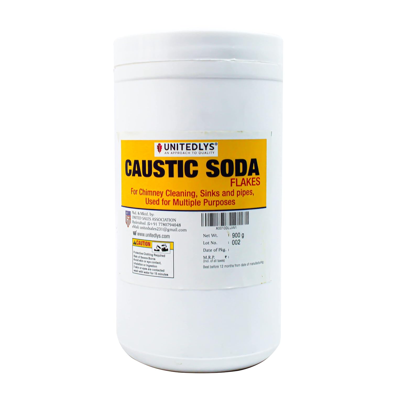 Unitedlys® Caustic Soda FastActing, NonToxic & Odorless Formula to Clear Blockages Instantly