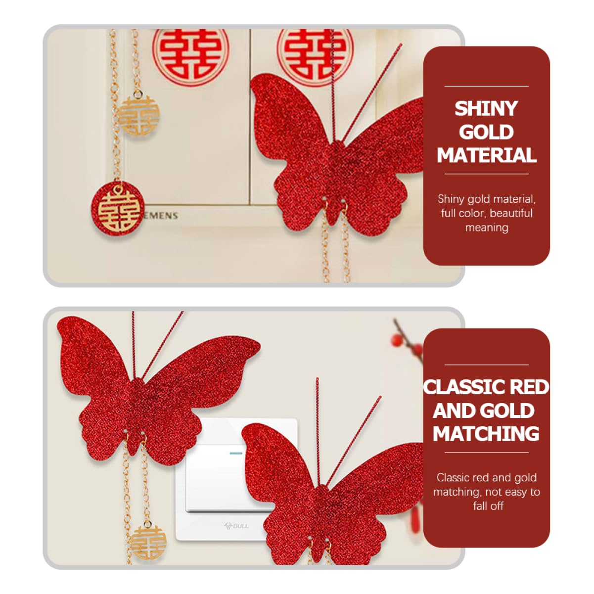 PRETYZOOM 5sets Selbst-adhesive Aufkleber Ornament Schmetterling Ausschnitt Für Hochzeit Party Jahrestag 4 Stücke * 5