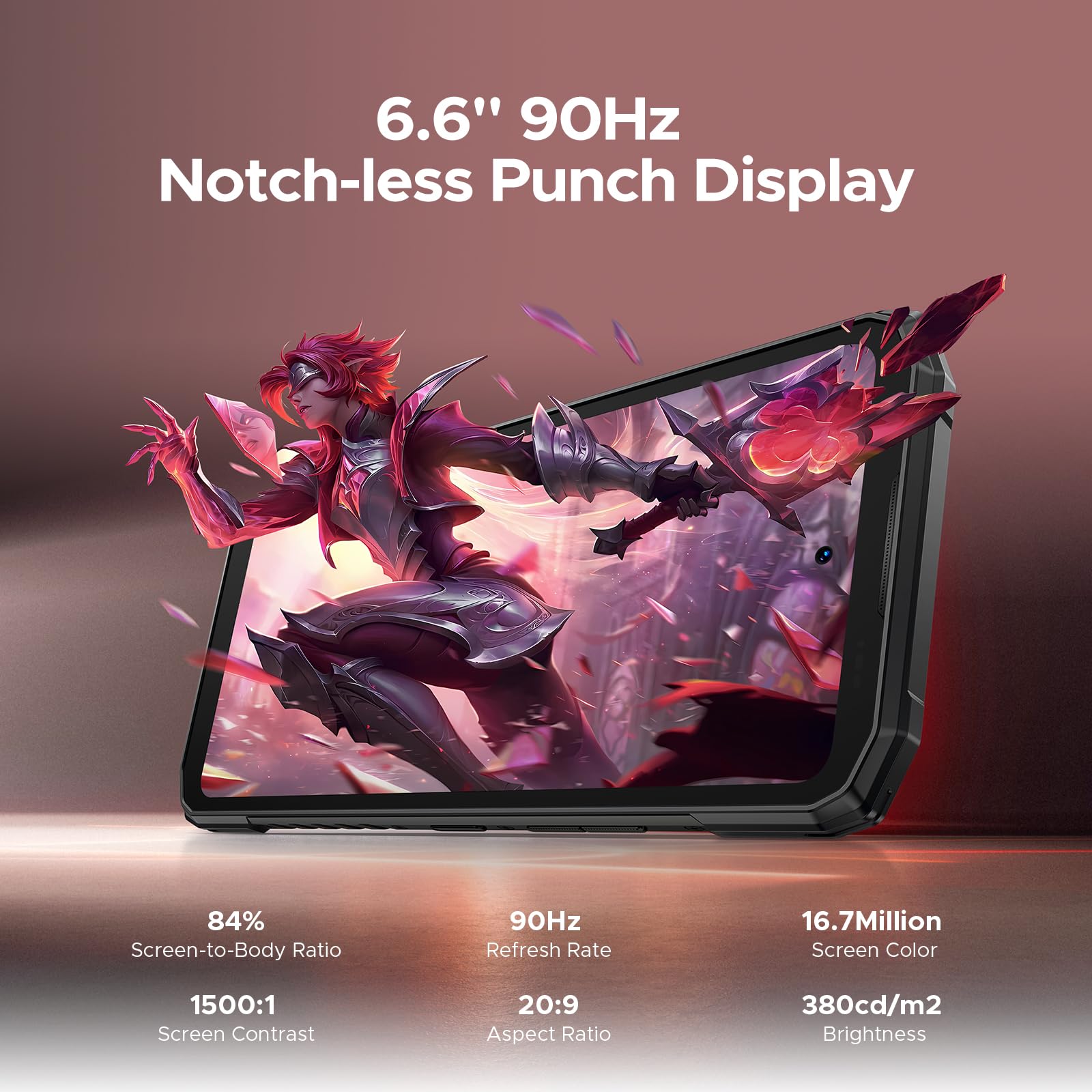 DOOGEE Blade 20 Play 5G Rugged Phone,Dimensity 7050 Octa Core,32GB+256GB,Android 15 10300mAh Rugged Smartphone with 125dB Speakers,6.6" HD + LED Light Effect,50MP+20MP+16MP,Face ID/NFC/WIFI6/OTG