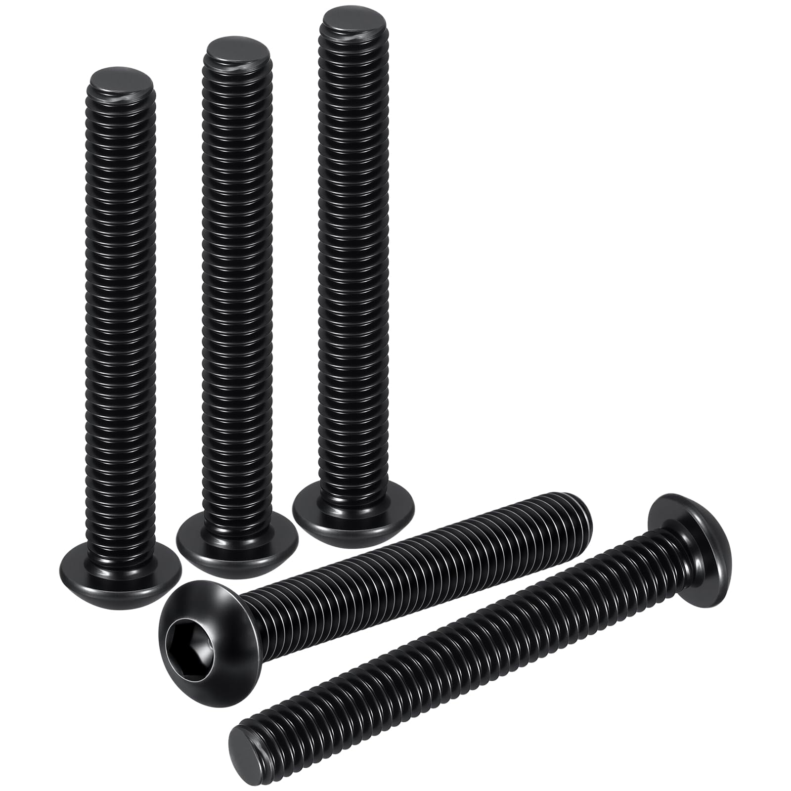 DTGN M5-0.8x35mm Button Head Socket Cap Screws - 20Pack - Good for Road Bicycle, Mountain Bike, Auto, Motorcycle - Carbon Steel Black Oxide - Hex Drive Fasteners โ image 1