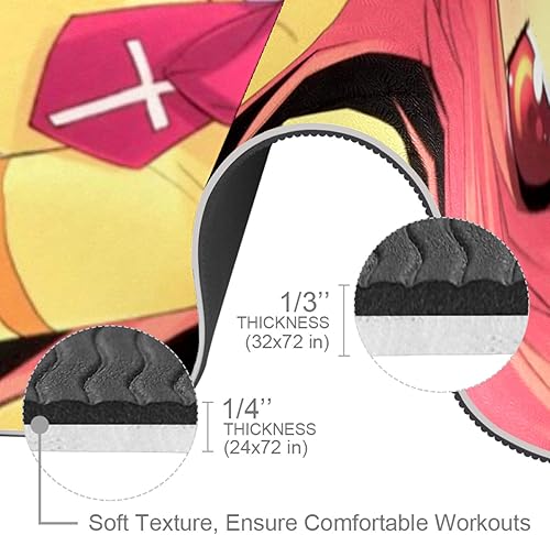 Miniatura 4 de Desheze Esterilla de yoga de anime, uniforme escolar, esterilla de pilates antideslizante, elastómero termoplástico, ecológica, esterilla deportiva
