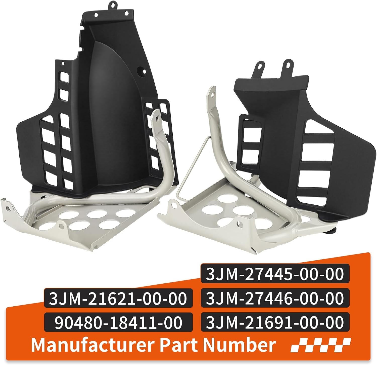 L + R Heel Guards Footrest & Nerf Bars for Yamaha Blaster 200 YFS200 1990-2006 3JM-27445-00-00 3JM-27446-00-00
