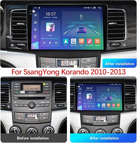 Miniatura 2 de JUXaTECh Reproductor multimedia de radio de coche de 995 pulgadas para SsangYong Korando 2010 2011 2012 2013 Android 12 SWC Sistema de navegación